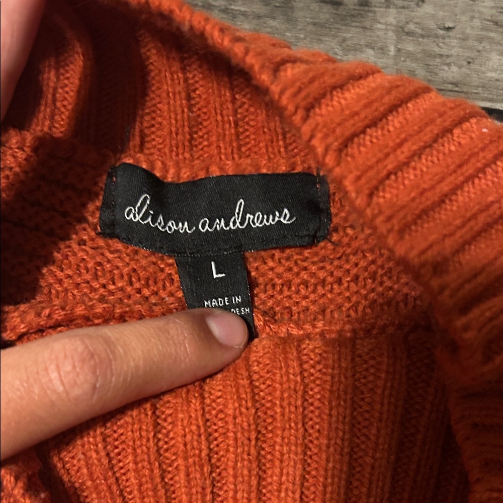 Women's Orange Sweater - Picture 2 of 2